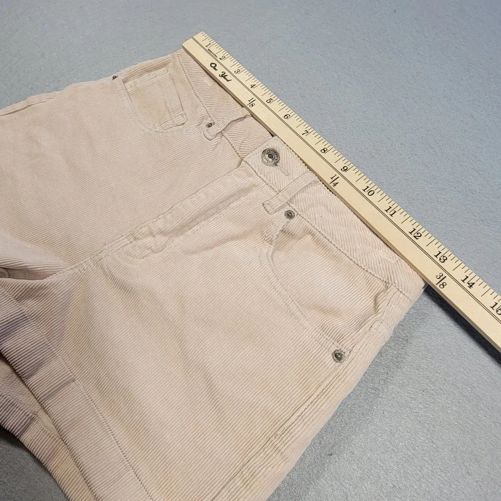 Forever 21 Corduroy Shorts Beige High‎ Rise Cutoff Casual Roll Hem Women's 26 XS